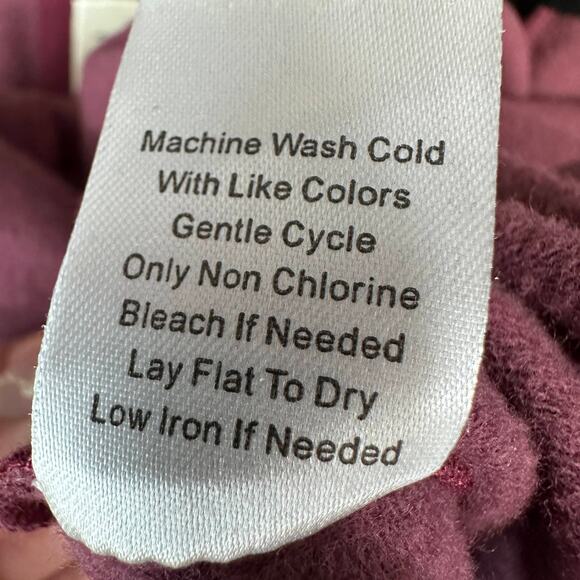 Evy's Tree Hoodie WMNS L The Jacquelin Maroon Black Zip Up Lace Trim Long Sleeve - Picture 8 of 8